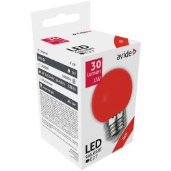Avide Dekor LED Izzó G45, 1W, E27 foglalat, 30 lm, piros