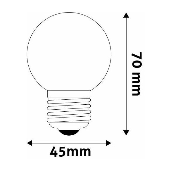 Avide Dekor LED Izzó G45, 1W, E27 foglalat, 30 lm, fehér