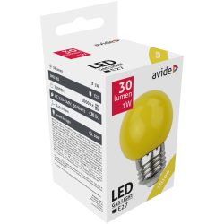 Avide Dekor LED Izzó G45, 1W, E27 foglalat, 30 lm, sárga