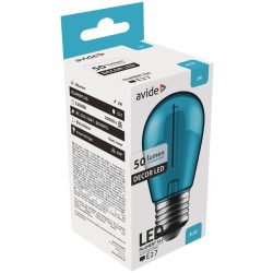   Avide Dekor LED Filament Izzó S44, 1W, E27 foglalat, 50 lm, Kék