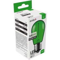   Avide Dekor LED Filament Izzó S44, 1W, E27 foglalat, 50 lm, Zöld