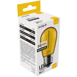   Avide Dekor LED Filament Izzó S44, 1W, E27 foglalat, 50 lm, Sárga