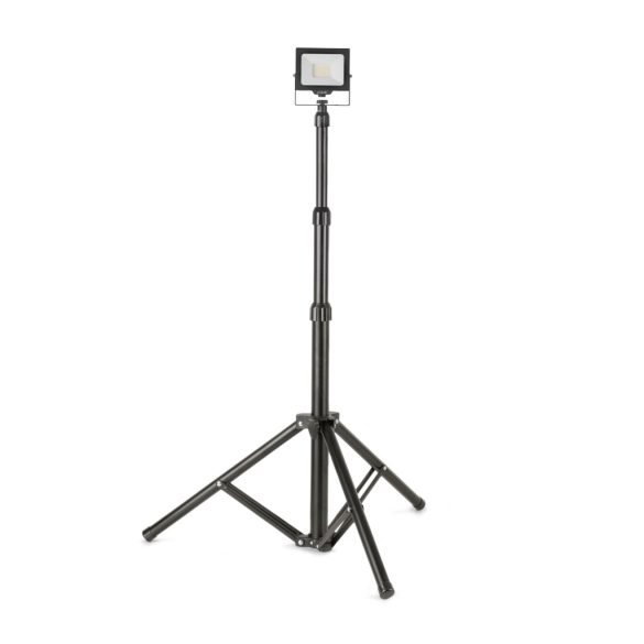Avide Tripodos LED Munkalámpa 1 Fejjel, 30W, 3000 lm, 6400K Hideg Fehér, Opcionális PIR, IP65