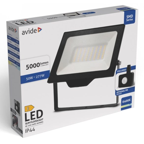 Avide LED Reflektor 50W, 5000 lm, 6400K Hideg Fehér, IP44
