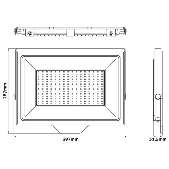 Avide LED Reflektor 200W, 20000 lm, 4000K Természetes Fehér, IP44