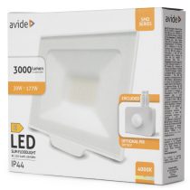   Avide LED Reflektor 30W, 3000 lm, 4000K Természetes Fehér, Fehér Ház, IP44