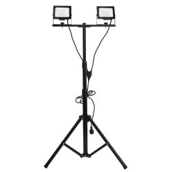   Avide Tripodos LED Munkalámpa 2 Fejjel, 2x30W, 6000 lm, 4000K Természetes Fehér, IP65