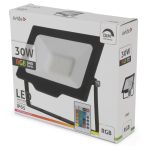   Avide RGB Színes LED Reflektor 30W, Távirányítóval, IP65, Fekete