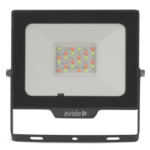 Avide RGB Színes LED Reflektor 30W, Távirányítóval, IP65, Fekete