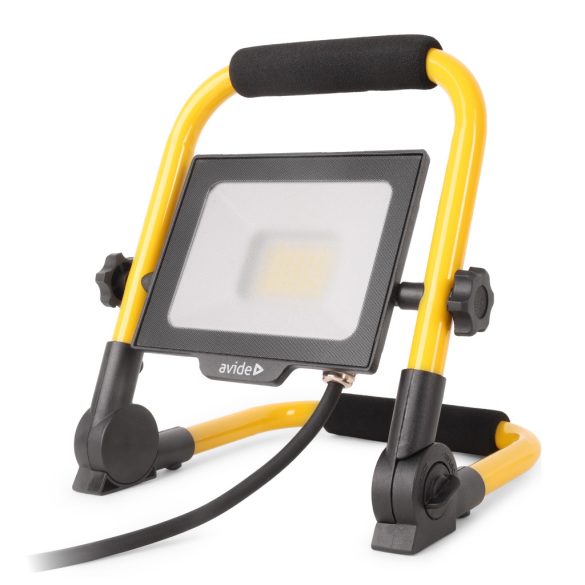 Avide Reflektoros LED Munkalámpa 30W, 3000 lm, 6400K Hideg Fehér, 1,5 m Állvánnyal, IP65