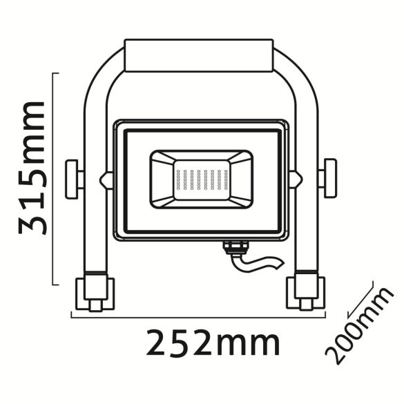 Avide Reflektoros LED Munkalámpa 50W, 5000 lm, 6400K Hideg Fehér, 1,5 m Állvánnyal, IP65