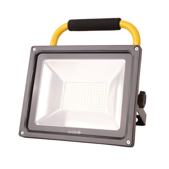 Avide Akkumulátoros LED Reflektor 30W, 2100 lm, 4000K Természetes Fehér, IP65, USB kábellel
