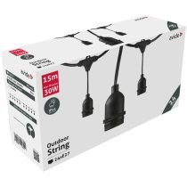   Avide Kültéri E27 Fényfüzér 15m, 24 foglalat, sorolható, IP44