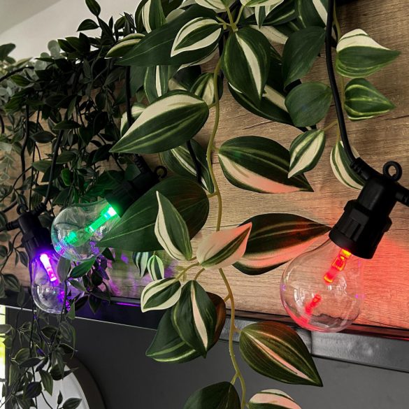 Avide Kültéri Fényfüzér 5m, Papaya formájú izzók, színes RGB fény, sorolható, távirányítóval, IP44
