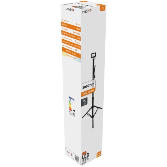 Avide Tripodos LED Munkalámpa 1 Fejjel, 20W, 2000 lm, 4000K Természetes Fehér, IP65