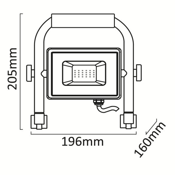 Avide Reflektoros LED Munkalámpa 20W, 2000 lm, 6400K Hideg Fehér, 1,5 m Állvánnyal, IP65
