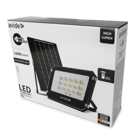 Avide Napelemes LED Reflektor 10W, 1400 lm, CCT (állítható színhőmérséklet), IP65