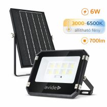   Avide Napelemes LED Reflektor 6W, 700 lm, CCT (állítható színhőmérséklet), IP65