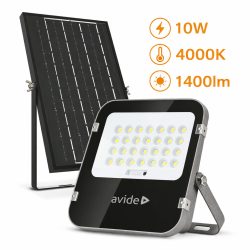   Avide Napelemes LED Reflektor 10W, 1400 lm, 4000K (természetes fehér), IP65