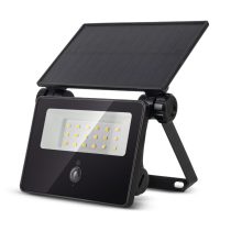   Avide Napelemes LED Reflektor 700lm, 4000K, PIR szenzorral, cserélhető akkumulátor