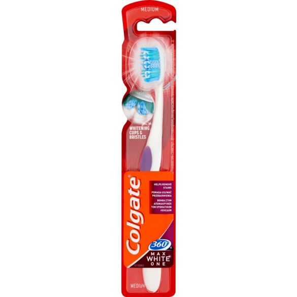 Colgate 360 Max White One közepes sörtéjű fogkefe