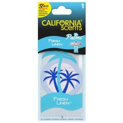   California Scents Palms, Fresh Linen lapka autóillatosító, 7g