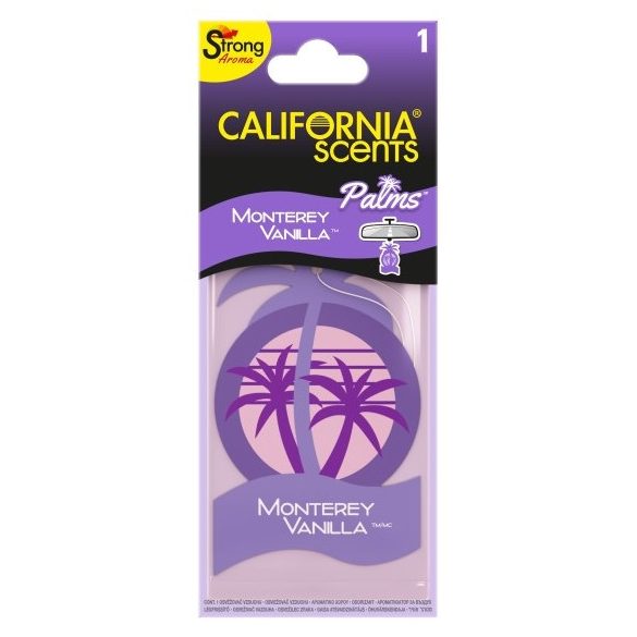 California Scents Palms, Monterey Vanilla lapka autóillatosító 7g