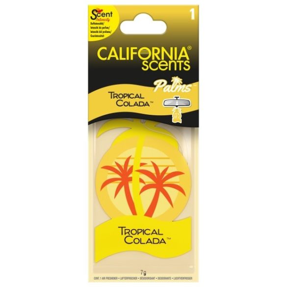 California Scents Palms, Tropical Colada lapka autóillatosító 7g