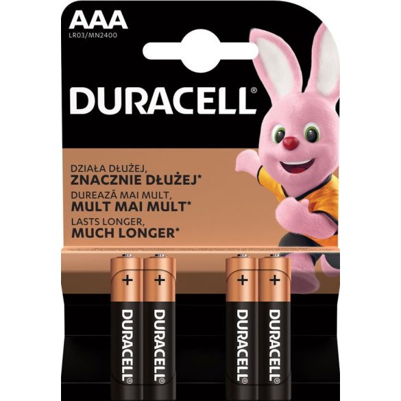 Duracell Basic AAA MN2400 tartós mikró elem 4db-os