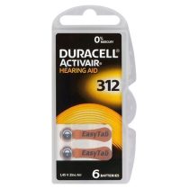 Duracell Activair 312 (PR41) hallókészülék elem 6 db-os