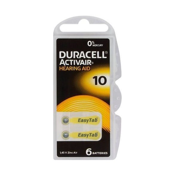 Duracell Activair 10 (PR70) hallókészülék elem 6 db-os