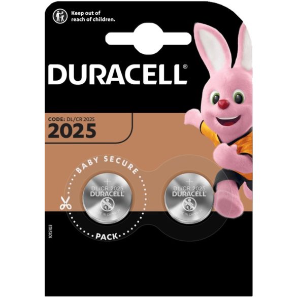 Duracell CR2025 3V Lithium gombelem 2 db-os