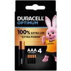 Duracell Optimum AAA MN2400 tartós mikró elem 4 db-os