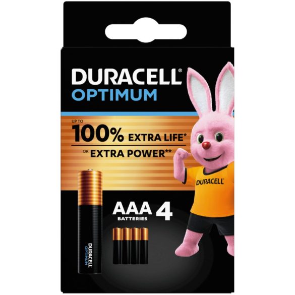 Duracell Optimum AAA MN2400 tartós mikró elem 4 db-os