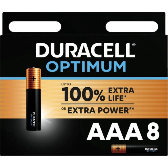 Duracell Optimum AAA MN2400 tartós mikró elem 8 db-os