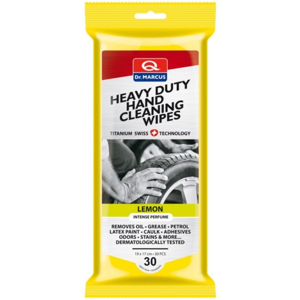 Dr. Marcus Heavy Duty Hand Cleaning Wipes Kéztisztítő kendő erős szennyeződésekhez citrom illatú 30 db-os