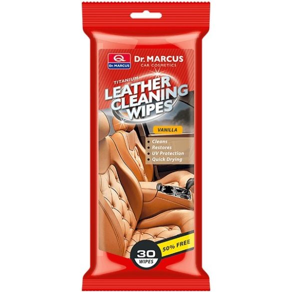 Dr. Marcus Leather Cleaning Wipes bőrápoló kendő vanília illattal 30 db-os