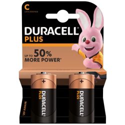 Duracell Plus C (Baby) LR14 Alkáli Tartós Elem 2 db