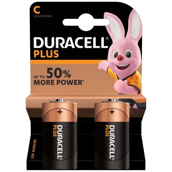 Duracell Plus C (Baby) LR14 Alkáli Tartós Elem 2 db