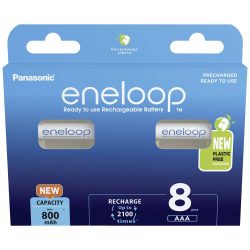 Panasonic Eneloop AAA 800 mAh Mikró Akkumulátor 8 db-os