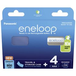   Panasonic Eneloop AAA 800 mAh Mikró Akkumulátor 4 db-os, tárolódobozzal