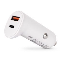 Entac 20W autós gyorstöltő USB-A + USB-C PD & QC fehér