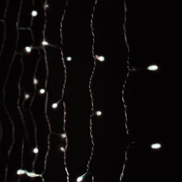 Entac Karácsonyi Fényfüggöny 120 LED, Hideg Fehér, 1x1 m, vízesés effektussal, IP44