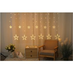   Entac karácsonyi fényfüggöny csillagokkal, 138 LED, meleg fehér, 2x1m