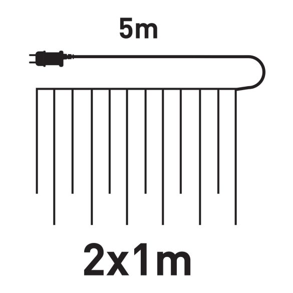 Entac karácsonyi fényfüggöny csillagokkal, 138 LED, meleg fehér, 2x1m