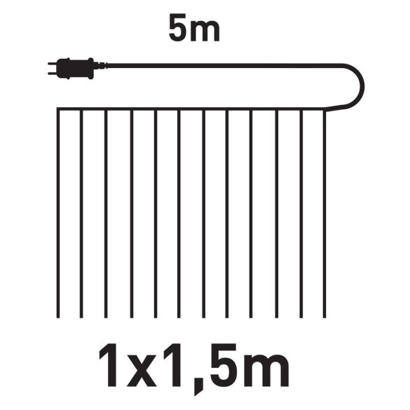 Entac karácsonyi 144 LED-es RGB fényfüggöny 1x1.5m, IR távirányítóval