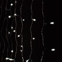   Entac Karácsonyi Fényfüggöny 240 LED, Hideg Fehér, 1×2 m, Vízesés Effektussal, 8 világítási mód