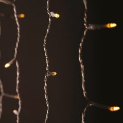   Entac Karácsonyi Fényfüggöny 240 LED, Meleg Fehér, 1×2 m, Vízesés Effektussal, 8 világítási mód