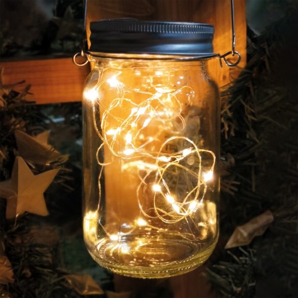 Entac Napelemes Üvegfény 20 LED meleg fehér