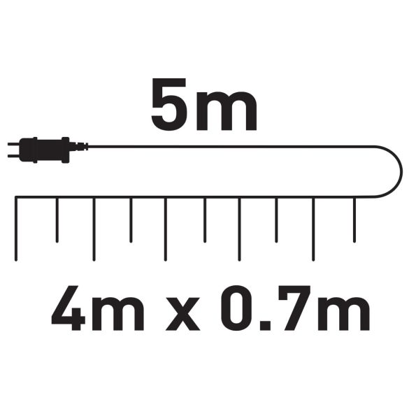 Entac Karácsonyi Jégcsapfüzér 180 LED, Meleg Fehér, 4 m, IP44
